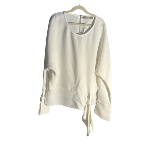 Purification Garcia Crew Neck Long Sleeve Bell Ruffle Cuffs Waist Tie Sz 40 - Picture 4 of 10